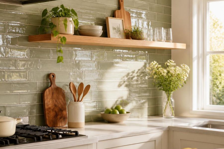 Últimas tendencias para azulejos en cocinas Colores suaves