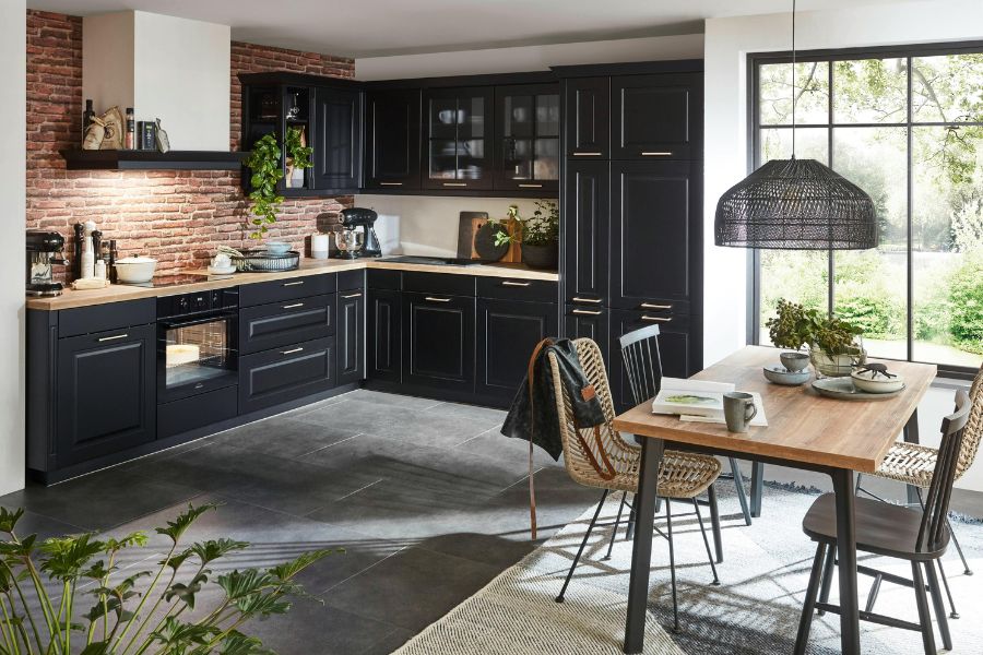 Cocina muebles oscuros