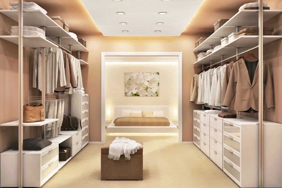 vestidor integrado en dormitorio