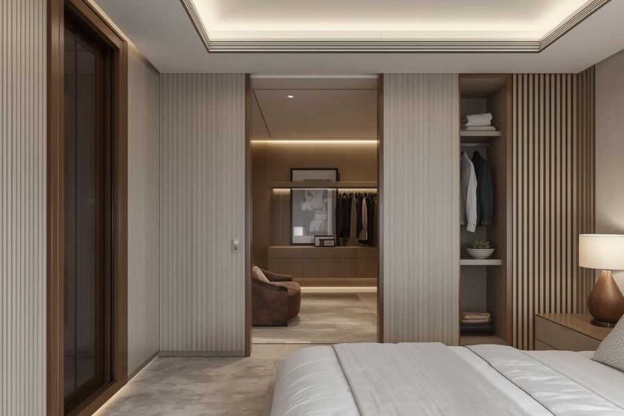 vestidor integrado en dormitorio