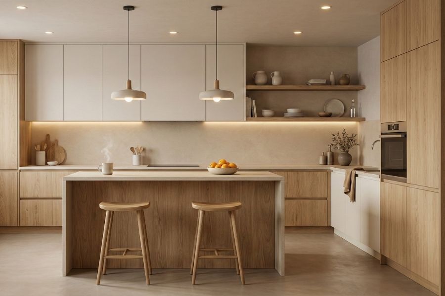 cocina cálida para invierno madera